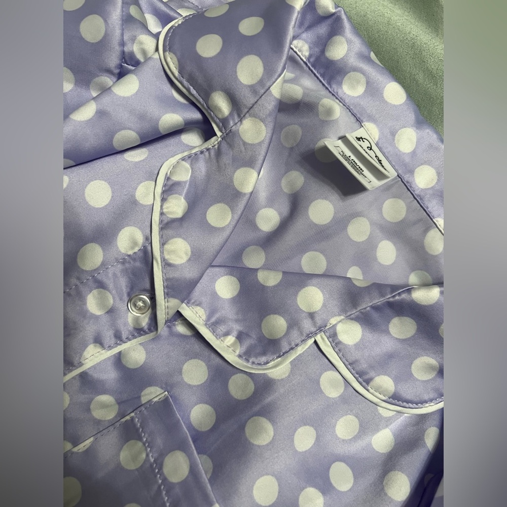 Girls large 10/12 Art Class Lavender Polka Dot Sleepwear polyester 2 piece set - Picture 6 of 10